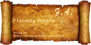 Fleissig Aletta névjegykártya