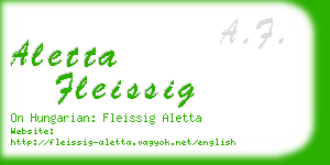 aletta fleissig business card